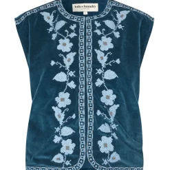 Bin Blue Velvet Vest