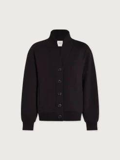 Celeste Black Button Through Sweatshirt