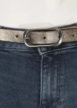 'Clear' Thin Shimmery Pewter Belt