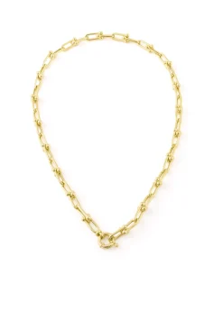 Gold Chunky Round Clasp Chain Necklace