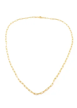 Gold Thick Rectangular Chain Necklace