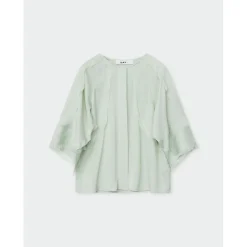 Zelie Green Lily Fringe Crepe Shirt